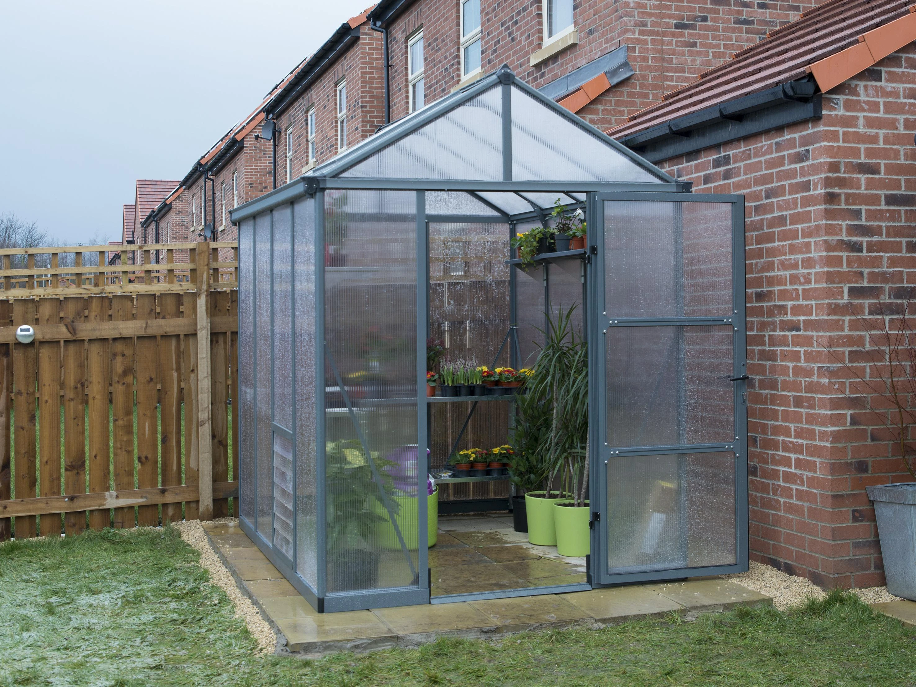 Palram Canopia Tuinkas Glory 184 x 244 cm Antraciet - Afbeelding 1